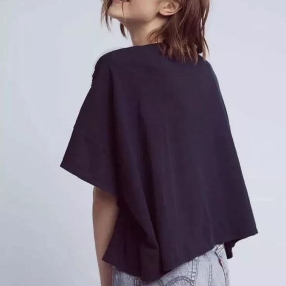 Anthropologie Akemi +Kin Darrie Dark Blue Top Blouse Shirt size XS New NWT - Picture 2 of 3